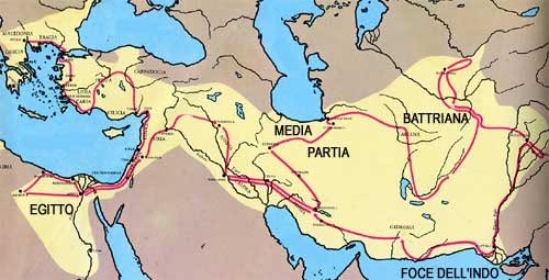 Mappa della spedizione verso l'Indo
