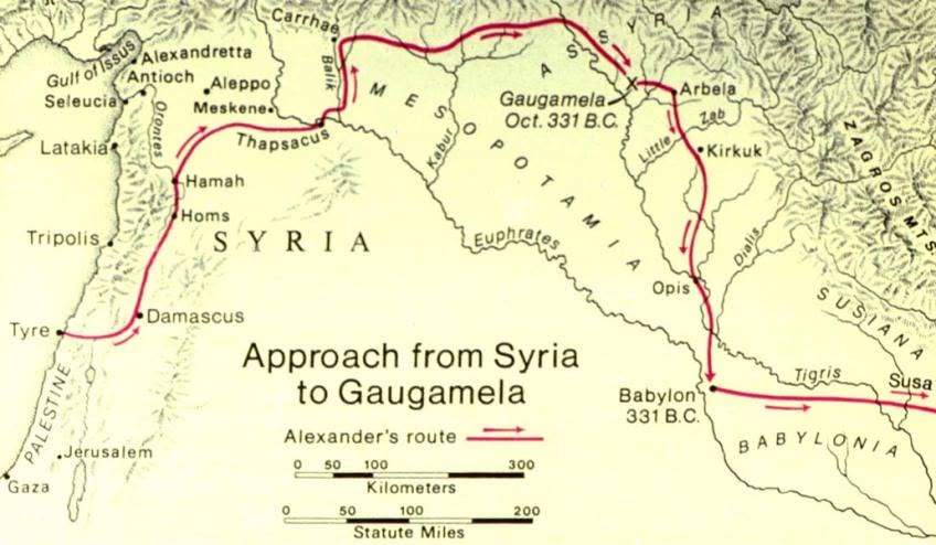 Itinerario verso Gaugamela